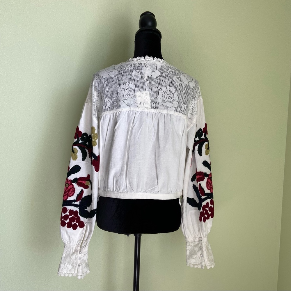 Free People Meadows Embroidered Cotton Long Sleeve Top - Picture 6 of 9